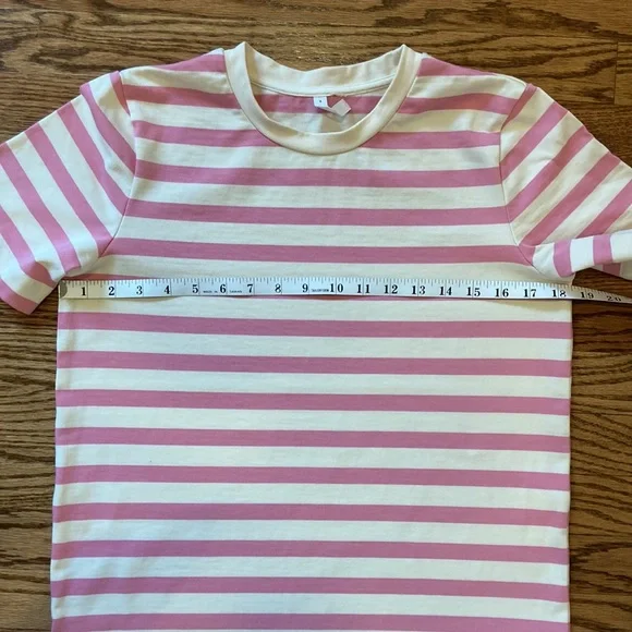 Arket T-shirt dress in pink and cream size small - Picture 4 of 11